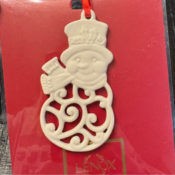Lenox Pierced Snowman Charm Ornament Exclusively for Macys Christmas NWT - Picture 4 of 7